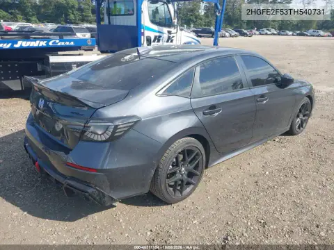 2026 Honda Civic Sport VIN 2HGFE2F53TH540731 фото 4