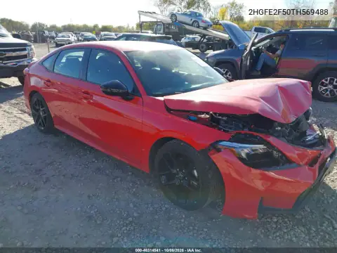 2HGFE2F50TH569488 — 2026 Honda Civic, Передняя часть, фото до ремонта