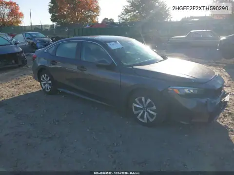 2HGFE2F2XTH590290 — 2026 Honda Civic, Передняя часть справа, фото до ремонта