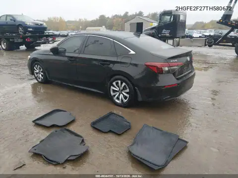 2026 Honda Civic Lx VIN 2HGFE2F27TH580672 фото 4
