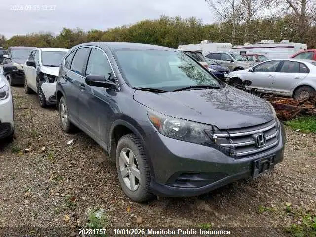 2HKRM4H39EH129625 — 2014 Honda CR-V LX, Град (Hail), фото до ремонта