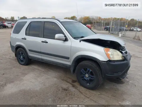 SHSRD77813U121599 — 2003 Honda CR-V, Передняя часть, фото до ремонта