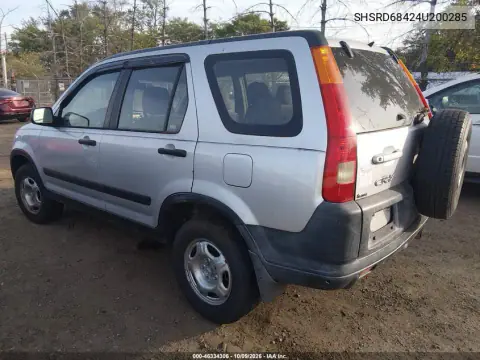 2004 Honda Cr-V Lx VIN SHSRD68424U200285 фото 3