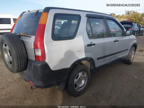 2004 Honda Cr-V Lx VIN SHSRD68424U200285 фото 4