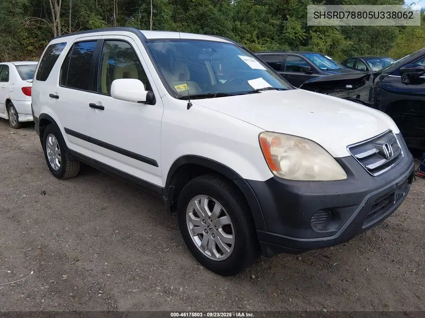 SHSRD78805U338062 — 2005 Honda CR-V, фото 2 с аукциона IAAI, Задняя часть слева