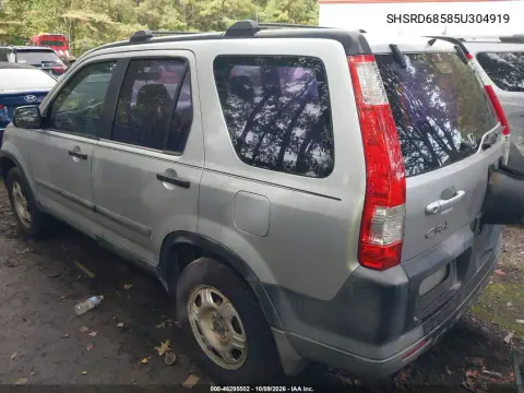 2005 Honda Cr-V Lx VIN SHSRD68585U304919 фото 3