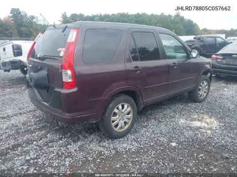 2005 Honda Cr-V Ex VIN JHLRD78805C057662 фото 5