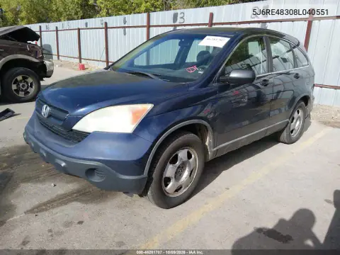 2008 Honda Cr-V Lx VIN 5J6RE48308L040551 фото 3