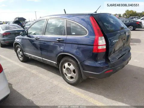 2008 Honda Cr-V Lx VIN 5J6RE48308L040551 фото 4