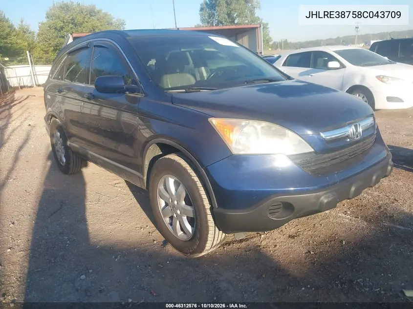 2008 Honda Cr-V Ex-L VIN JHLRE38758C043709 фото 2