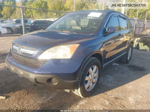 2008 Honda Cr-V Ex-L VIN JHLRE38758C043709 фото 3