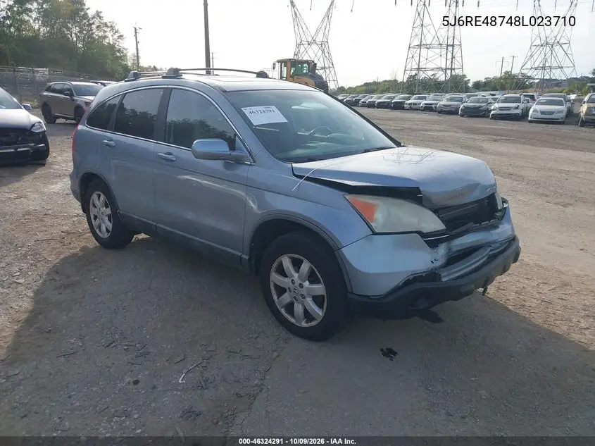 2008 Honda Cr-V Ex-L VIN 5J6RE48748L023710 фото 2
