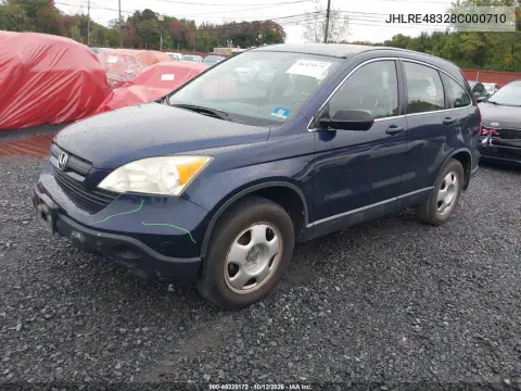2008 Honda Cr-V Lx VIN JHLRE48328C000710 фото 3