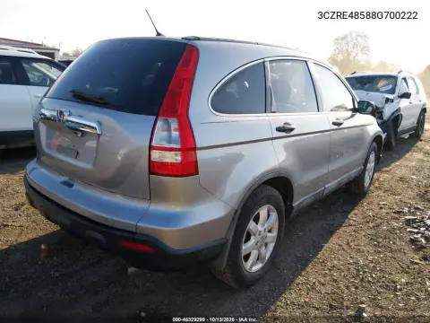 2008 Honda Cr-V Ex VIN 3CZRE48588G700222 фото 4