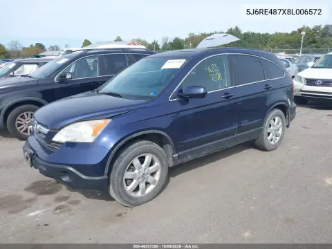 2008 Honda Cr-V Ex-L VIN 5J6RE487X8L006572 фото 3