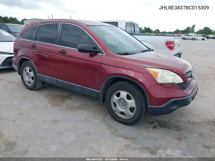 2008 Honda Cr-V Lx VIN JHLRE38378C015309 фото 2