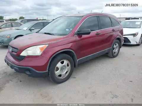2008 Honda Cr-V Lx VIN JHLRE38378C015309 фото 3