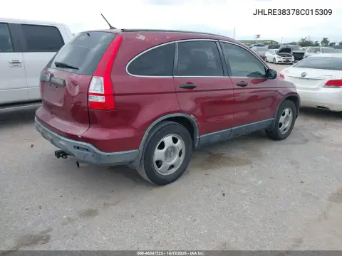 2008 Honda Cr-V Lx VIN JHLRE38378C015309 фото 5