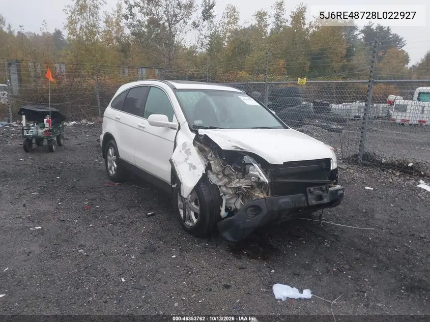 2008 Honda Cr-V Ex-L VIN 5J6RE48728L022927 фото 2