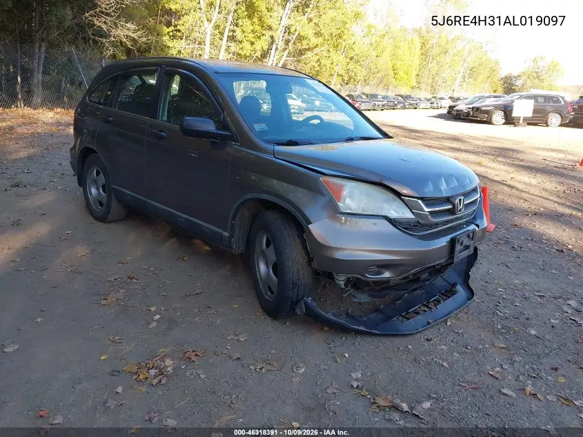 2010 Honda Cr-V Lx VIN 5J6RE4H31AL019097 фото 2