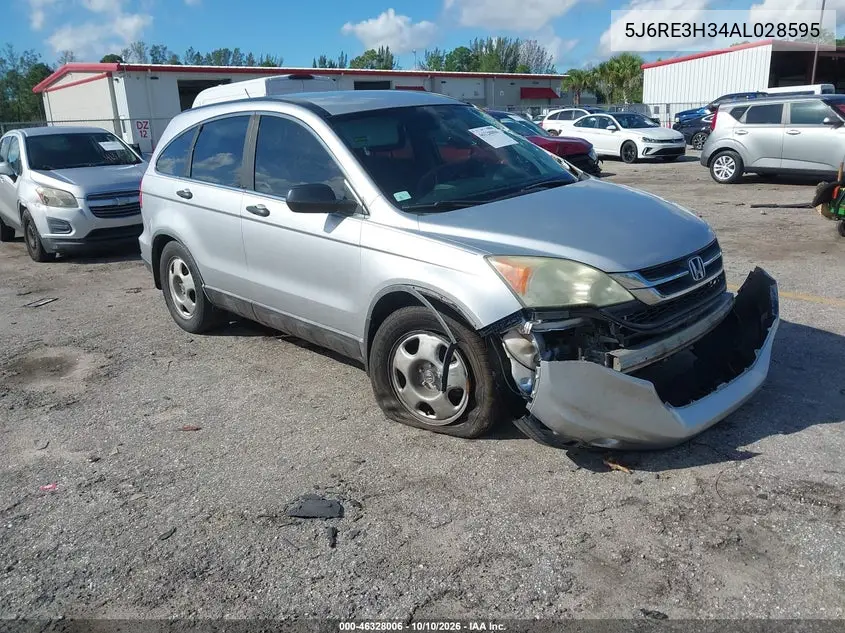 2010 Honda Cr-V Lx VIN 5J6RE3H34AL028595 фото 2