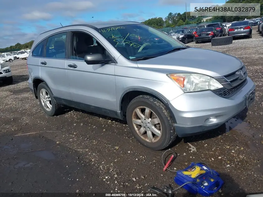 2010 Honda Cr-V Lx VIN 5J6RE4H38AL032879 фото 2