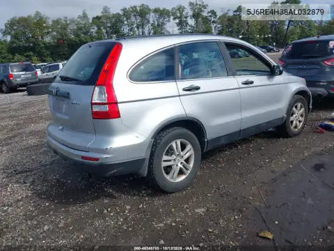 2010 Honda Cr-V Lx VIN 5J6RE4H38AL032879 фото 5