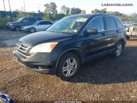 2011 Honda Cr-V Ex VIN 5J6RE4H59BL028309 фото 3