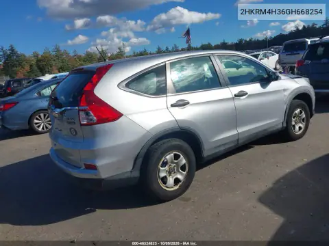 2016 Honda Cr-V Lx VIN 2HKRM4H36GH668254 фото 4