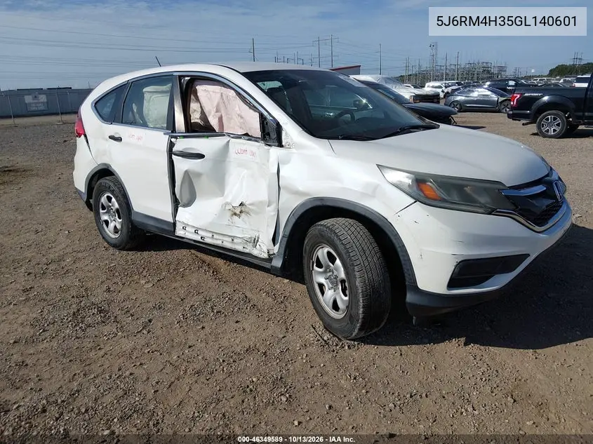 5J6RM4H35GL140601 — 2016 Honda CR-V, фото 2 с аукциона IAAI, Передний левый