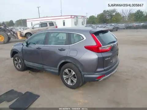 2017 Honda Cr-V Lx VIN 5J6RW6H35HL005867 фото 3