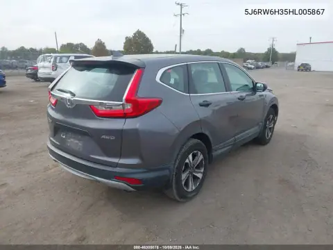 2017 Honda Cr-V Lx VIN 5J6RW6H35HL005867 фото 4