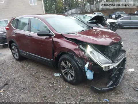 2HKRW5H30JH422663 — 2018 Honda CR-V, Передняя часть слева, фото до ремонта