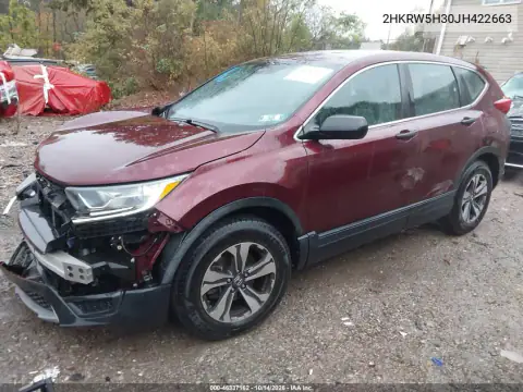 2HKRW5H30JH422663 — 2018 Honda CR-V, фото 3 с аукциона IAAI, Передняя часть слева