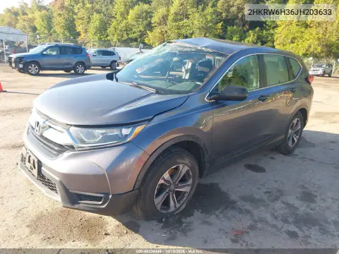 2018 Honda Cr-V Lx VIN 2HKRW6H36JH203633 фото 2