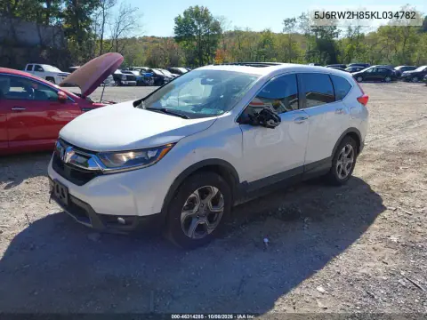 2019 Honda Cr-V Ex-L VIN 5J6RW2H85KL034782 фото 3