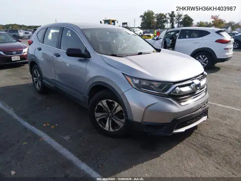 2019 Honda Cr-V Lx VIN 2HKRW5H36KH403987 фото 2