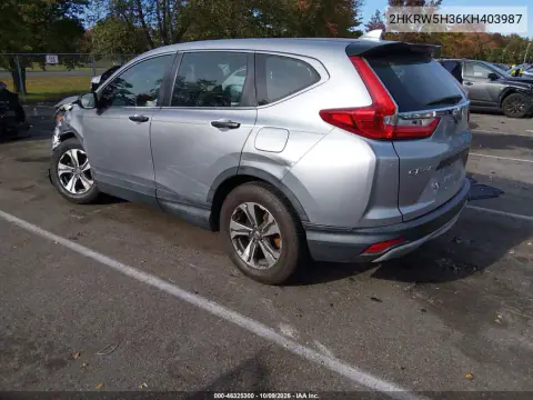 2019 Honda Cr-V Lx VIN 2HKRW5H36KH403987 фото 4