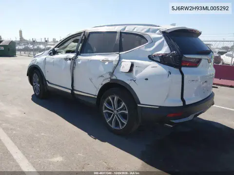 2021 Honda Cr-V Awd Touring VIN 5J6RW2H93ML005292 фото 3