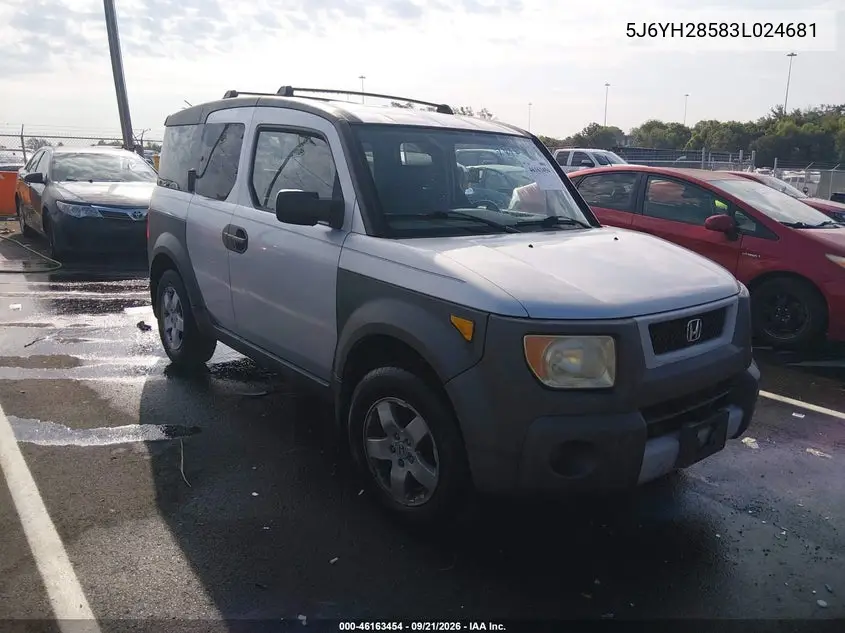 2003 Honda Element Ex VIN 5J6YH28583L024681 фото 2
