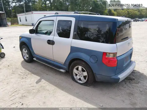 2005 Honda Element Ex VIN 5J6YH18625L004383 фото 3