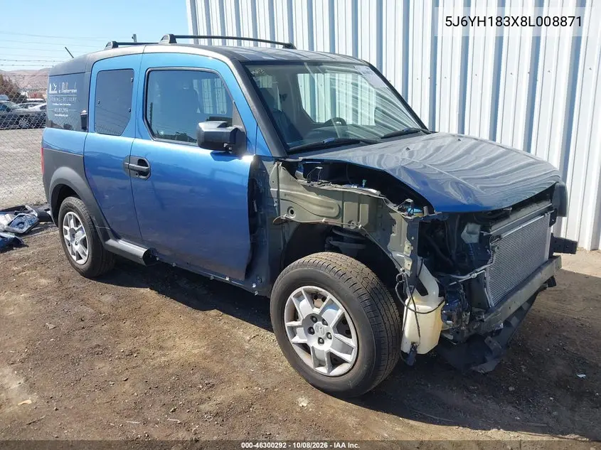 2008 Honda Element Lx VIN 5J6YH183X8L008871 фото 2
