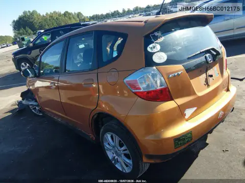 2011 Honda Fit Sport VIN JHMGE8H66BC012175 фото 4
