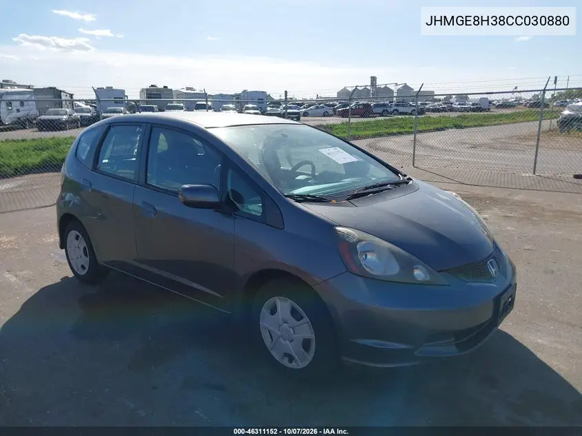 2012 Honda Fit VIN JHMGE8H38CC030880 фото 2