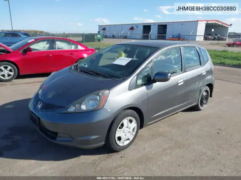 2012 Honda Fit VIN JHMGE8H38CC030880 фото 3