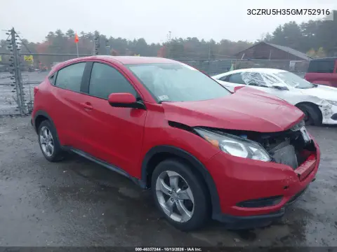3CZRU5H35GM752916 — 2016 Honda HR-V, Передняя часть, фото до ремонта