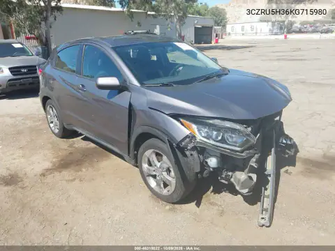 2019 Honda Hr-V Lx VIN 3CZRU5H36KG715980 фото 2
