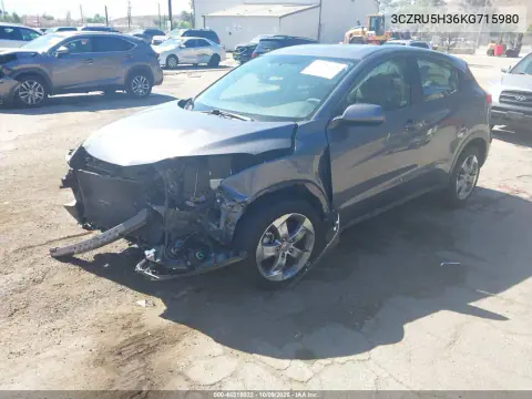 2019 Honda Hr-V Lx VIN 3CZRU5H36KG715980 фото 3