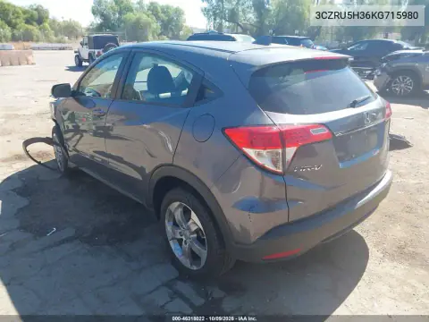 2019 Honda Hr-V Lx VIN 3CZRU5H36KG715980 фото 4