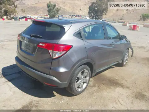 2019 Honda Hr-V Lx VIN 3CZRU5H36KG715980 фото 5
